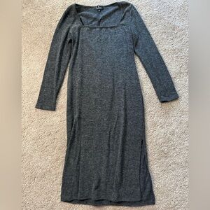 Lulu's Charcoal Long Sleeve Dress